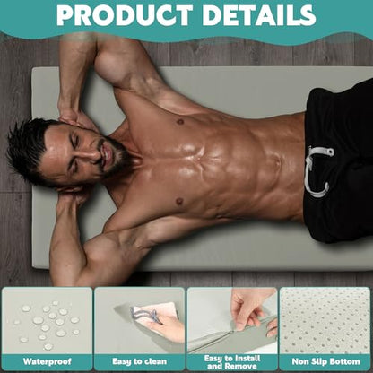 MABOZOO 3 Inch Thick Yoga Mat, Extra Thick Gymnastics Mat With Carrying Handles for Men Women, PU Leather Anti-Tear Fitness Foam Exercise Mat for Yoga, Pilates, Stretching