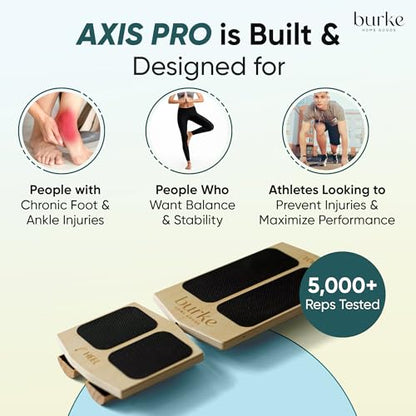 Ankle Balance Board & Foot Strengthener | Single-Leg Axis Board for Plantar Fasciitis Relief & Physical Therapy | Foot Stretcher for Sprained Ankle & Achilles Tendonitis | Non Slip Wooden Slant Board