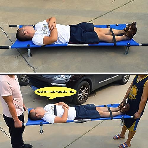 Portable Folding Stretcher - Aluminum Alloy Spine Board for Emerncy Use, Hospitals, Clinics, Home Care & Sports - Stainless Steel, 200x53cm - color: Aluminum Alloy