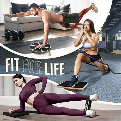 Yes4All Versatile Wooden Wobble Balance Board, Balance Trainer for Mobility Training, Standing Desk, Core Training, Exercise Balance Stability Trainer