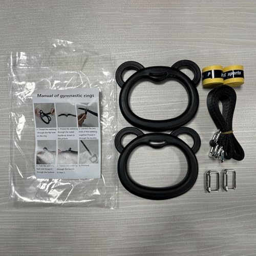 Colaxi Gymnastics Rings Gym Rings Home Pull Rings Adjustable Straps Buckles Portable 400kg Load Bearing Training Rings Pull up Rings