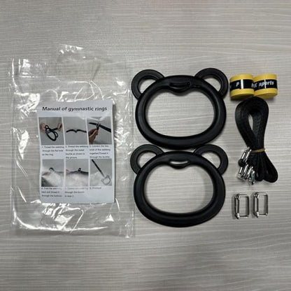 Colaxi Gymnastics Rings Gym Rings Home Pull Rings Adjustable Straps Buckles Portable 400kg Load Bearing Training Rings Pull up Rings
