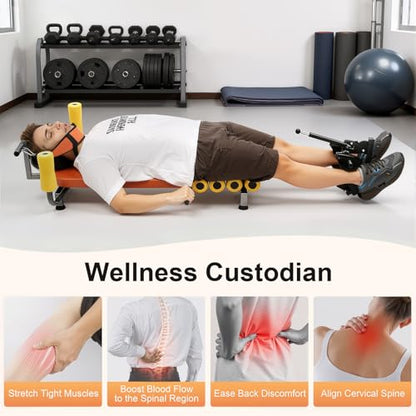 Multifunctional Full Body Traction Bed, Cervical Spine Stretcher Traction Spine Lumbar Massage Traction Table Back Stretch Decompression Machine for Tension Relief & Body Aches Pains, Massage