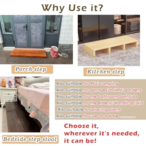 Heavy Duty Wood Platform, High Step Platform Walnut, Outside Mobility Steps for Campers Adult Elderly Pet Kids, High Beds Wood Platform(50x30x20cm/20x12x8in) - size: 50x30x20cm/20x12x8in