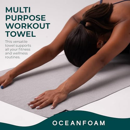 Oceanfoam Beach Towel – Lightweight, Absorbent, Quick-Drying, Sand-Resistant, Non-Slip – Ideal for Workouts, Yoga, Pilates, Beach, Pool, Boat & Travel – 25% Recycled – 72"x24" (Charcoal Gradient) - color: Charcoal