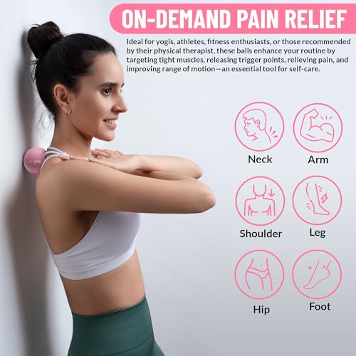 Silicone Massage Lacrosse Ball for Trigger Point Therapy, Muscle Knots, and Physical Therapy. Single Ball for Deep Tissue Massage and Myofascial Release. Latex-Free. (Pink Fusion) - color: Pink Fusion