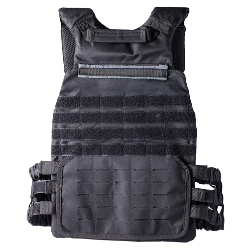 Weighted Vest – Adjustable 14–60 lb Capacity for Men and Women, Weight Vest for Training, Strength & Functional Fitness, Durable Workout Vest, Plates Sold Separately - color: Black