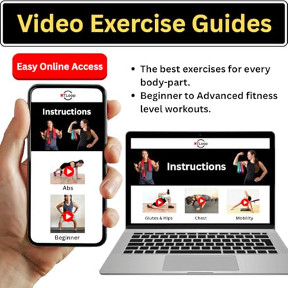 Fabric Long Loop Resistance Band with Door Anchor with Instructions - Best Resistance Band for Glutes, Leg Exercises, Chest Exercises, Muscle Building – NT Loop Extra Heavy Strength