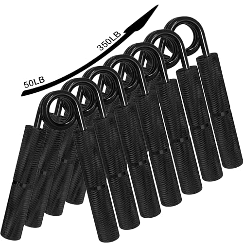 Silver Metal Hand Grip Set, 50LB-400LB No Slip Heavy-Duty Grip Strengthener Great Wrist & Forearm Hand Exerciser, Home Gym, Hand Gripper Grip Strength Trainer - color: 7Pack(50+100+150+200+250+300+350LB), size: 7Pack(50LB-350LB)