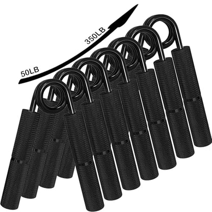 Silver Metal Hand Grip Set, 50LB-400LB No Slip Heavy-Duty Grip Strengthener Great Wrist & Forearm Hand Exerciser, Home Gym, Hand Gripper Grip Strength Trainer - color: 7Pack(50+100+150+200+250+300+350LB), size: 7Pack(50LB-350LB)
