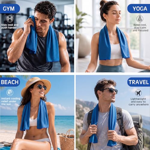 BBTO 100 Pack Cooling Towel - Microfiber Cold Sports Sweat Rags Neck & Face Breathable Ice Chilly Towel for Gym Yoga Golf Workout Beach Accessories