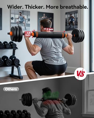 FEIERDUN DS2 Adjustable Dumbbells, 20/30/40/45/70/90lbs Free Weight Set with Connector, 5 in1 Dumbbells Set Used as Barbell, Kettlebells, Push up Stand, Weight Plate, Fitness Exercises for Home Gym Suitable Men/Women