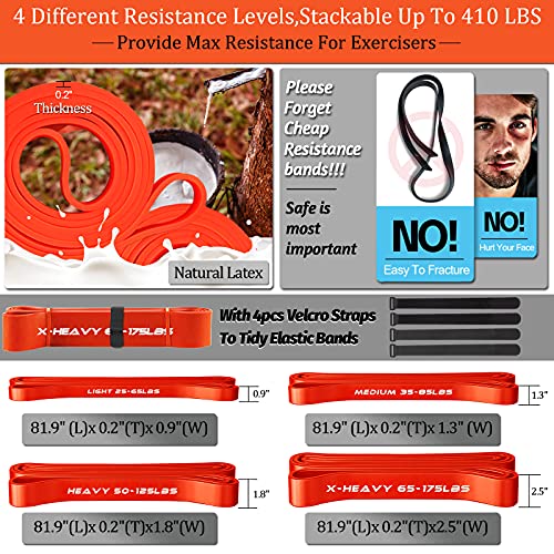 DASKING Resistance Band Bar Set for Home Gym, 500LB Total Resistance with Longer Bar & 4 Stackable Bands, Detachable for Full Body Workouts, Door Anchor, Exercise Guide - style: 75CM/29.5” Length