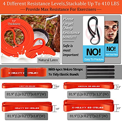 DASKING Resistance Band Bar Set for Home Gym, 500LB Total Resistance with Longer Bar & 4 Stackable Bands, Detachable for Full Body Workouts, Door Anchor, Exercise Guide - style: 75CM/29.5” Length