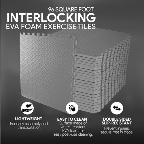 BalanceFrom Puzzle Exercise Mat 3/4 Thick, EVA Interlocking Foam Floor