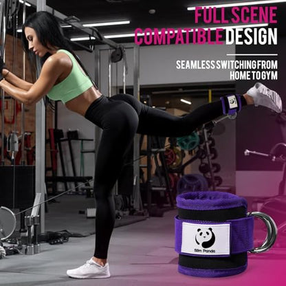 Ankle Strap for Cable Machine,Ankle Cuff for Kickbacks, Booty Hip Abductors,Glute Workouts, Leg Extensions, Curls for Men and Women, Adjustable with Double D-Rings
