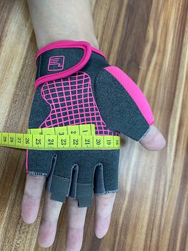 Clobeau Biking Gloves Kids Boys Girls Cycling Exercise Half Finger Fingerless Gloves Child Motor Bike Riding Anti-Slip Weight Lifting Bikes Workout Climbing Bicycle Glove Gym Skate Glove