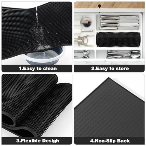 Extra Large (28 inch by 16 inch) Thick Rubber Service Bar Mat for Home Kitchen Counter Mat, Bartender Bar Mat, Dish Drying Mat, 1 Pack Black - size: 28 x 16 inches (1 Pack, Black)