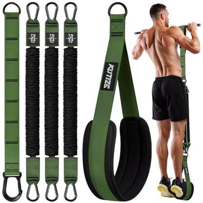 Pull Up Assistance Bands, Pull Up Bar Resistance Bands, Pull Up Bands for Enhanced Strength Training, Muscle Training, 3 Heavy-Duty Adjustable Pull Up Assist Strap & Comfortable Foot Strap - style: Army Green