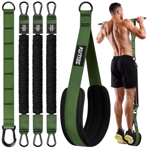 Pull Up Assistance Bands, Pull Up Bar Resistance Bands, Pull Up Bands for Enhanced Strength Training, Muscle Training, 3 Heavy-Duty Adjustable Pull Up Assist Strap & Comfortable Foot Strap - style: Army Green