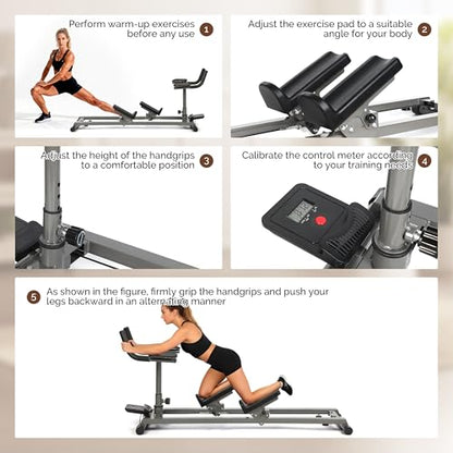 Exercise Crawler Machine, Spine Twist and Stretch Trainer, Full Body Cardio Machine, Builds Core Strength, Home Gym Equipment with Adjustable Hand Grips & Knee Support