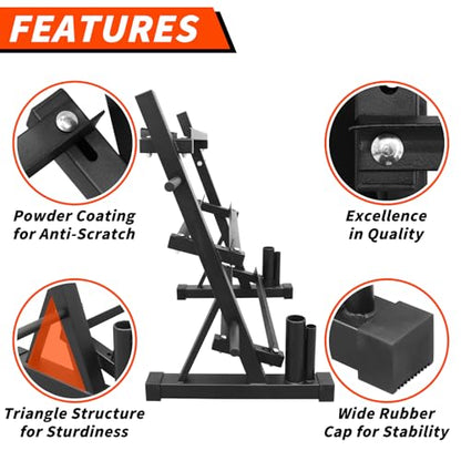 PENSUN Dumbbell Rack – 3 Tier Adjustable Weight Storage Stand with Side Barbell Plate Holder – Multi Purpose Home Gym Organizer for Dumbbells, Kettlebells, Barbell - color: Widened - 1500 LBS (Upgraded)