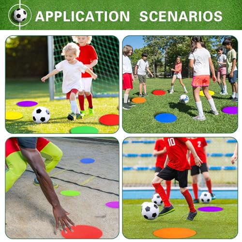Poly Spot Markers 4 inch/9 inch Non-Slip Rubber Agility Training Markers Floor Dots Flat Field Cones for Football, Soccer, Basketball, School Exercise Drills, Dance Practice - style: 4.73 inch 24 Pcs (TPE)