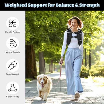 Weighted Vest Weight Vest for Men Women Kids Weights Included with Reflective Stripe, Body Weight Vests Adjustable for Running, Workout, Jogging, Walking