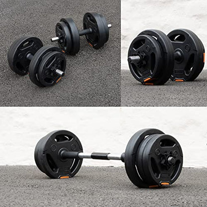 Phoenix Fitness Dumbbells Weight Set, Adjustable 2 in 1 Barbell Set for Exercise, Muscle and Strength Training