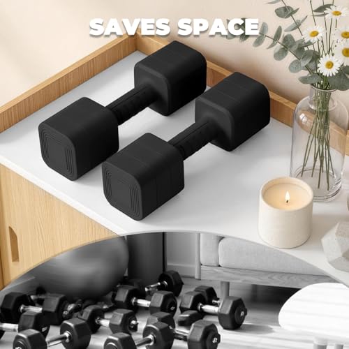 Ragebby Adjustable Dumbbell Set of 2, Weights for Men and Women at Home - color: BLACK, style: 10LB(5LB Pair)