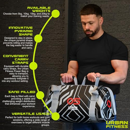 Power Bag, Sand Field Durable PVC, Pyramid Shape, Functional Strength Training Endurance & Mobility Workout Weight