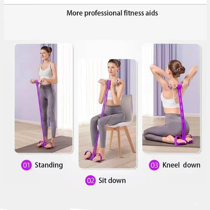 Foot Pedal Resistance Bands with Rope – Full Body Exercise Workout Bands for Home Gym, Leg & Arm Strength Training – Portable Elastic Resistance Set for Men Women