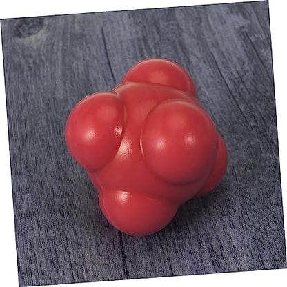 Mikikit Red Reaction Ball for Baseball Training Medium Difficulty Hexagonal Silicone Agility Ball for Hand Eye Coordination Reflex Speed and Multi Sport Skill Development