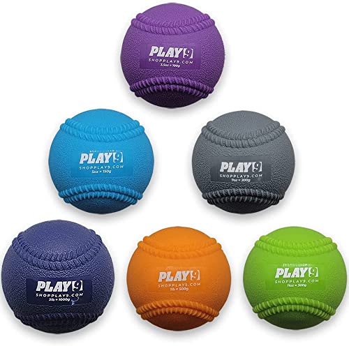 Plyometric Baseballs - Weighted Balls for Baseball - Arm Care, Velocity, and Strength Training - Weighted Baseballs for Throwing and Stretching - Textured Finish for Improved Grip