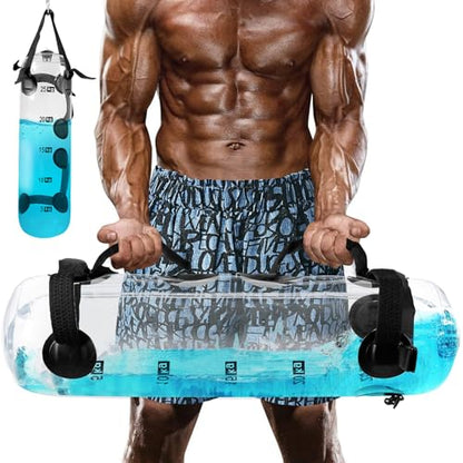 Water Weights Aqua Bag - Dual-Purpose Water Punching Bag, Sandbag Alternative for Strength Training, Portable Stability Fitness Equipment for Core and Balance Home Gym - 55 LBS