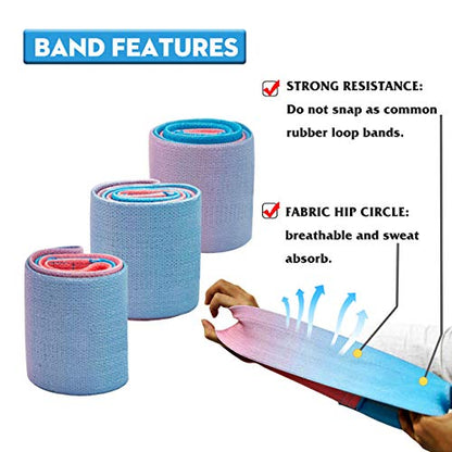 CHOOYOU Booty Bands Non Slip Resistance Hip Exercise Bands Fitness Loop Workout Hip Stretch Bands for Home Fitness, Crossfit, Stretching, Strength Training, Physical Therapy -3 Packs
