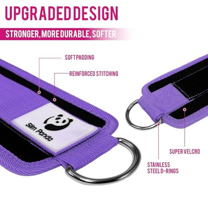 Ankle Strap for Cable Machine,Ankle Cuff for Kickbacks, Booty Hip Abductors,Glute Workouts, Leg Extensions, Curls for Men and Women, Adjustable with Double D-Rings