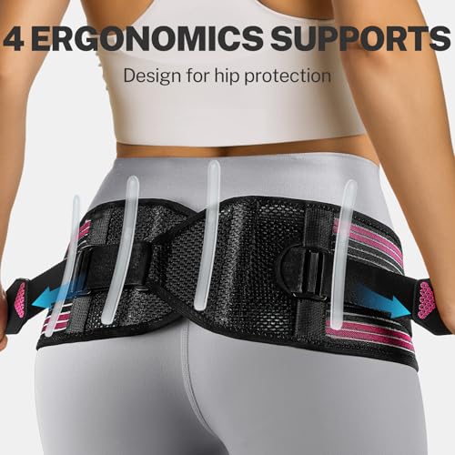 Sciatica Pain Relief SI Belt for Women & Men, X-Shape Hip Brace with 4 Flexible Silicone Stabilizers for SI Joint & Pelvic Stability, No Slip Support for Walking & All-Day Wear, S