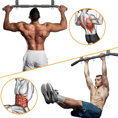 Wall Mount Pull Up Bar, Joist Beam Rafter Mount Pull-up Bar, Ceiling Mounted Chin Up Bar for Home Gym with Punching Bag Hanger - color: Black3