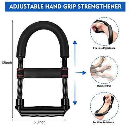 Hand Grip Strengthener Kit (7 Pack), Adjustable Grip Strength Trainer, Forearm Workout Trainer, Finger & Hand Strength Exerciser for Muscle Building & Grip Strength Recovery