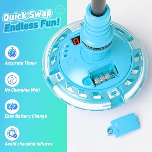 HopeRock Skip Ball Toy for Girls Ages 6-10,Girl Birthday Gifts,3 Fun Modes,Flashing Light-Up Wheel,LED Digital Counter,Replaceable Battery,Girl Birthday Gifts for Age 6-10+ (Light Blue) - color: Light Blue