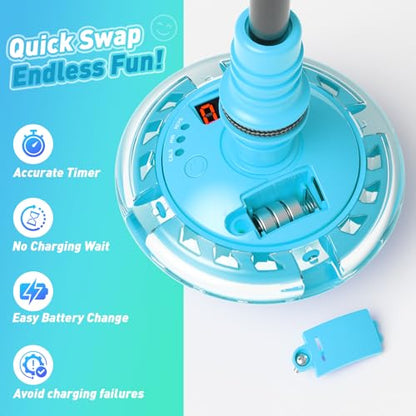 HopeRock Skip Ball Toy for Girls Ages 6-10,Girl Birthday Gifts,3 Fun Modes,Flashing Light-Up Wheel,LED Digital Counter,Replaceable Battery,Girl Birthday Gifts for Age 6-10+ (Light Blue) - color: Light Blue