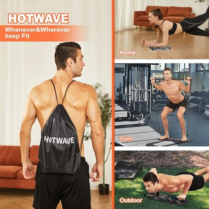 Portable Workout Equipment with 20 Gym Accessories, Push Up Board &Plank Trainer, Resistance Bands with Ab Wheel, Exercise at Home For Men and Women