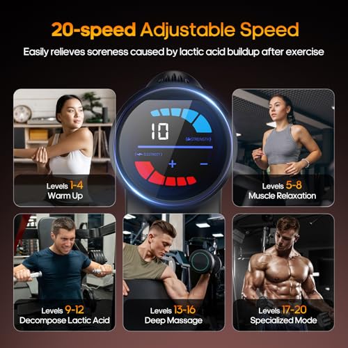 AERLANG Massage Gun with Heat Deep Tissue Back Massager Neck Massager for Pain Relief,Muscle Percussion Massage Gun, Birthday Gifts for Men Women Dad him Handheld Message Gun with 7Heads&Silent - color: Black