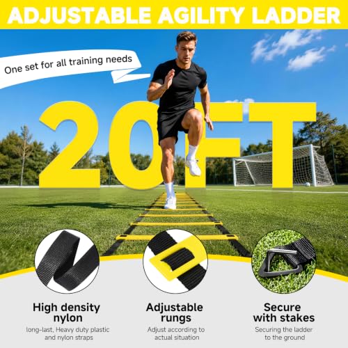 Agility Ladder, Soccer Football Training Equipment Agility & Speed Training - color: Yellow