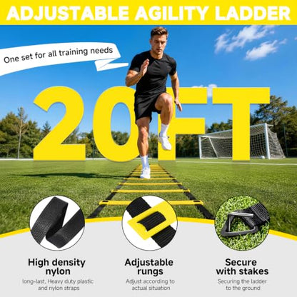 Agility Ladder, Soccer Football Training Equipment Agility & Speed Training - color: Yellow