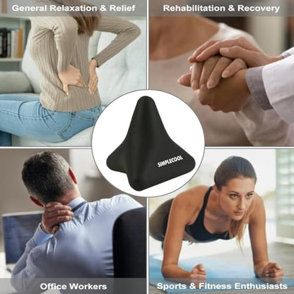 Manual Trigger Point Massage Tool. Small Massager Ball for Deep Tissue Myofascial Release Physical Therapy Foot Plantar Fasciitis Pain Relief Muscle Knot Psoas Hip Flexor Iliacus Release 3×2.6″(Black) - color: Black