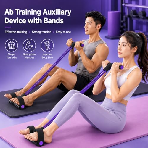Pedal Resistance Bands with Handles, 21 Fitness Resistance Bands-6 Tube, Resistance Bands with Handles Pedal, Stretch Bands for Exercise Sit Up Exercise Equipment AB Workout Equipment for Women Men