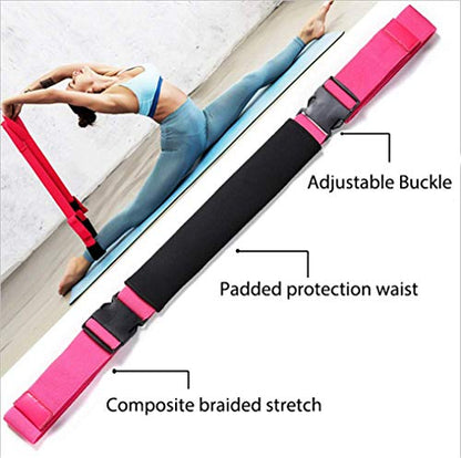 Fitness Stretch Strap - Adjustable Leg Stretch Band to Improve Body Flexibility, Premium Stretching Equipment for Exercise, Physical Therapy, Pilates Dance Gymnastics Cheerleading Training - color: rose