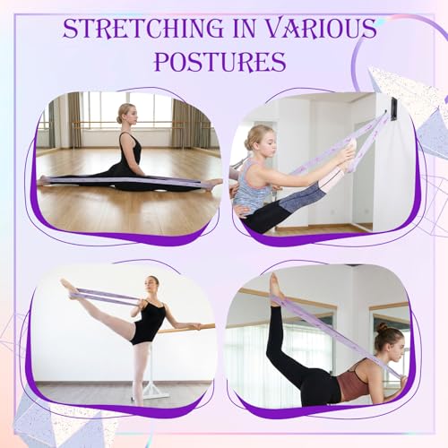 YUXIANLB Elastic Yoga Stretch Strap, 8-Loop Adjustable Stretching Gymnastic Resistance Band Fitness Equipment for Women Physical Flexible Therapy Ballet Dance Stuff Pilate Training Exercise Workout